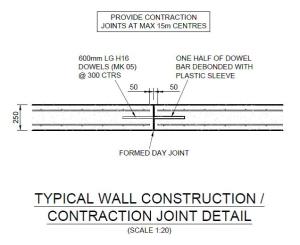 Dwarf Wall Contraction Joint