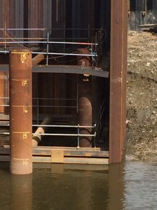 Sheet pile was stood unslung in 3m of alluvium which has a Cu or about -15!!! When the vibro was lowered on it pushed the pile which sank immediately and dragged the waling with it!