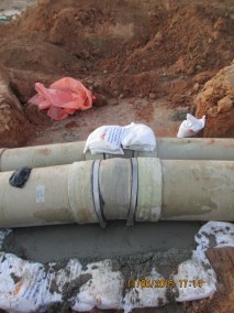 Flexible GRP Pipe Installation. 