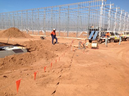 A poor image of one of the cable pulls taking place.