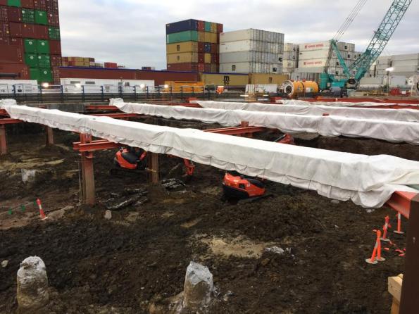 excavating under props