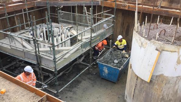 cleaning up jackhammering